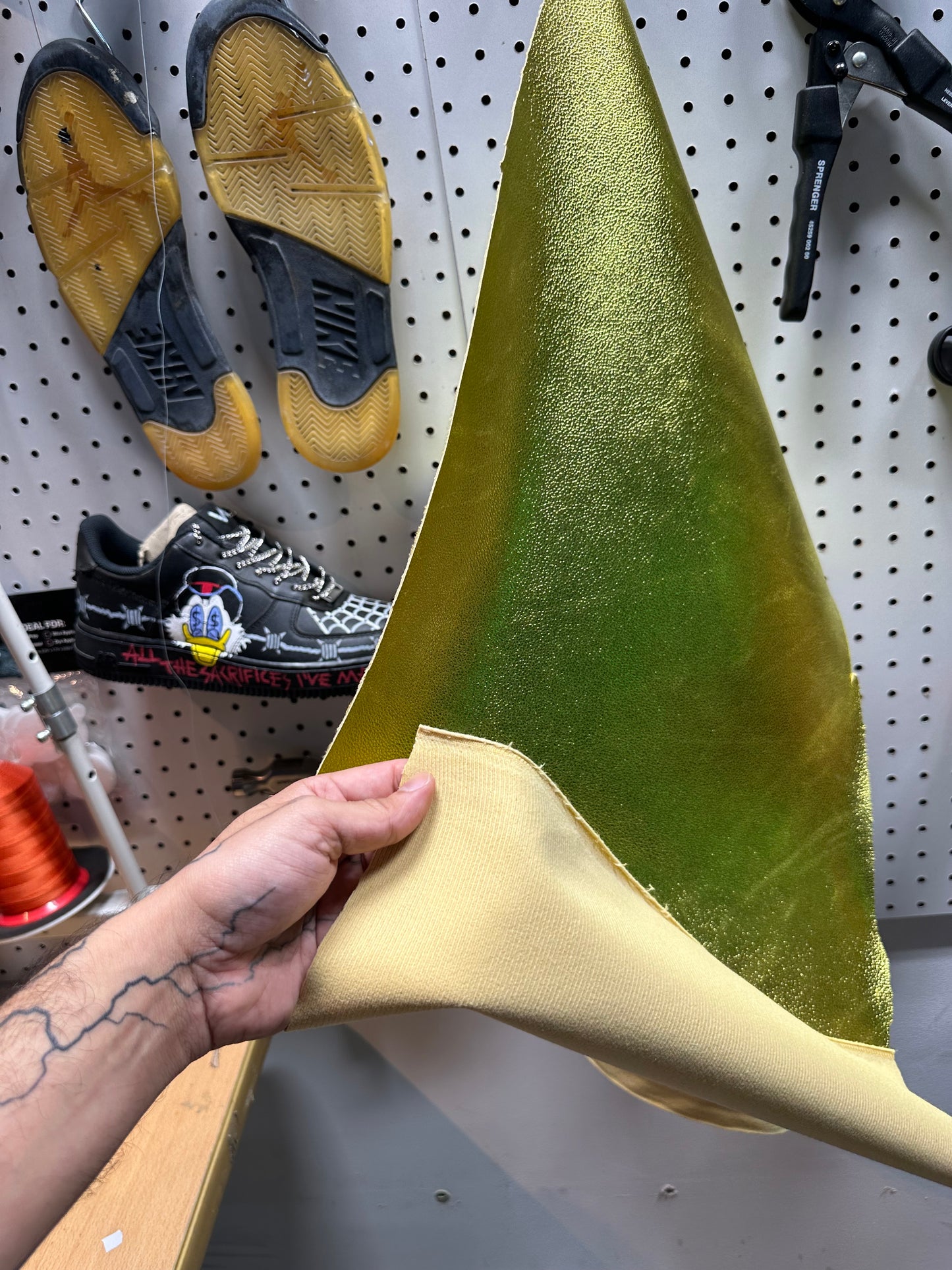 Leather - Metalic Pebble Bronze Green PU