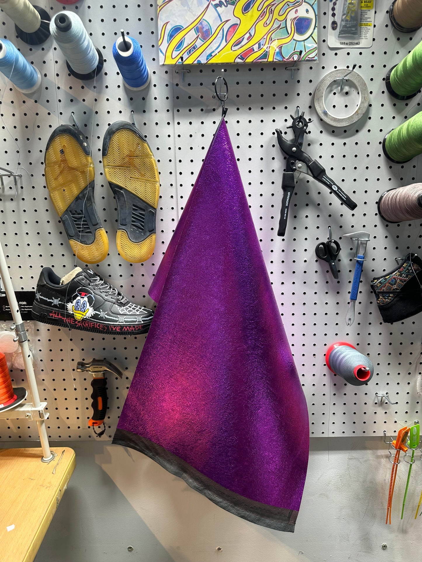 Leather - Metalic Texture Dark Magenta PU