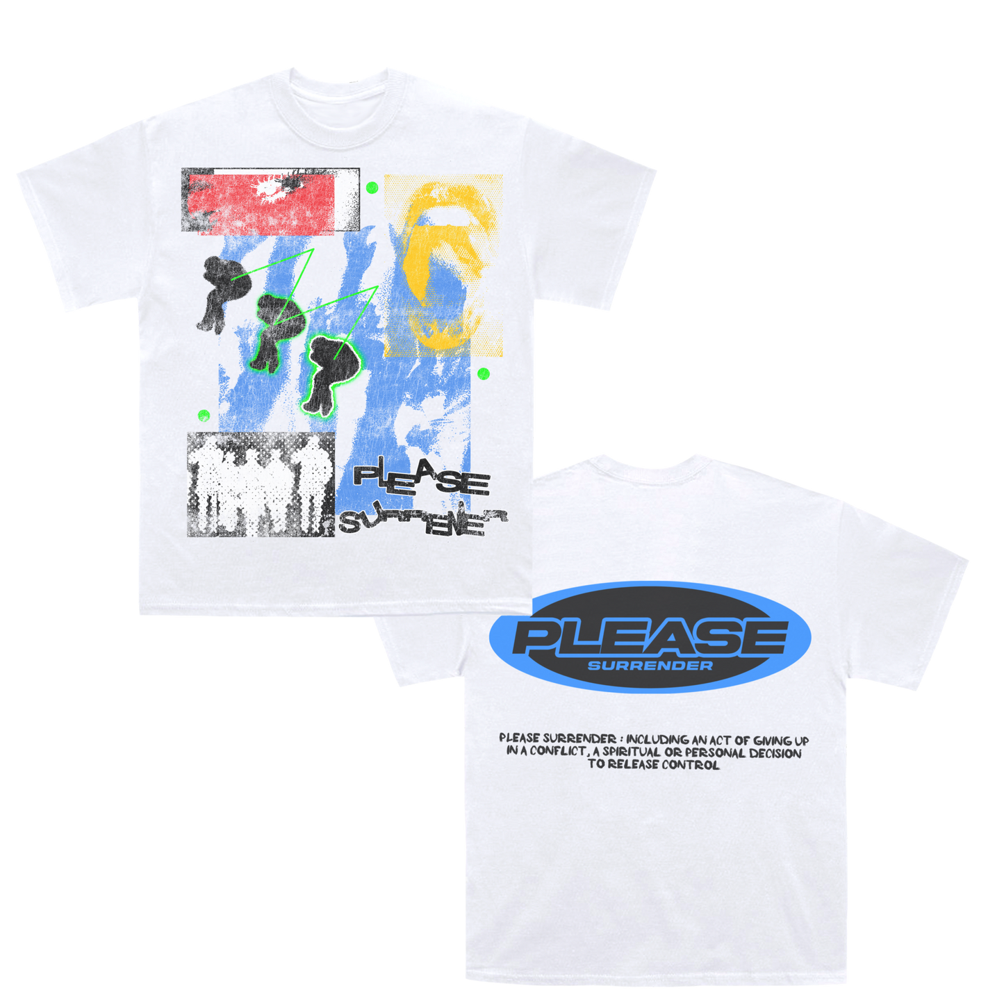 Please surrender skate white tee