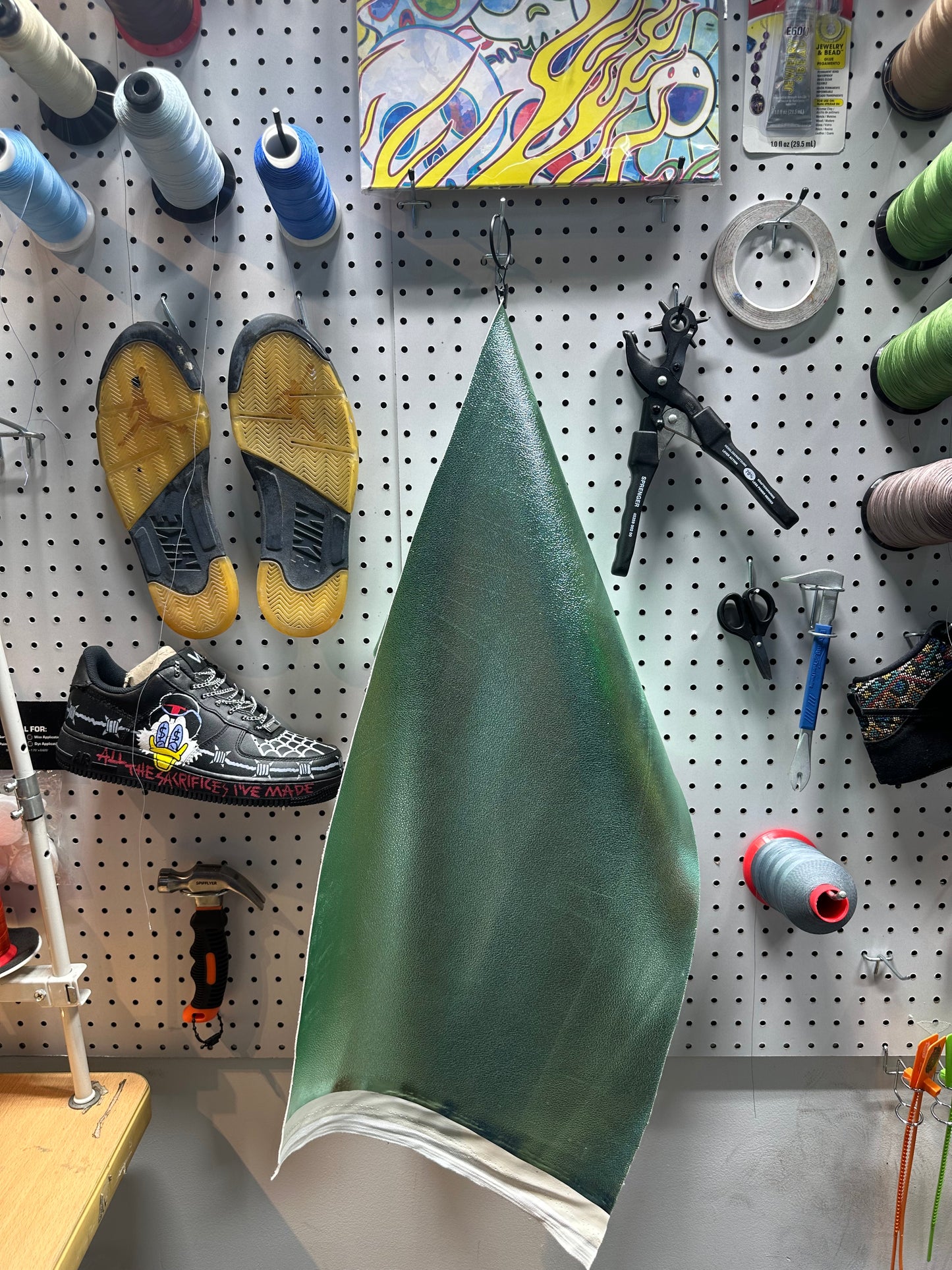 Leather - Metalic Pebble Emerald Green PU