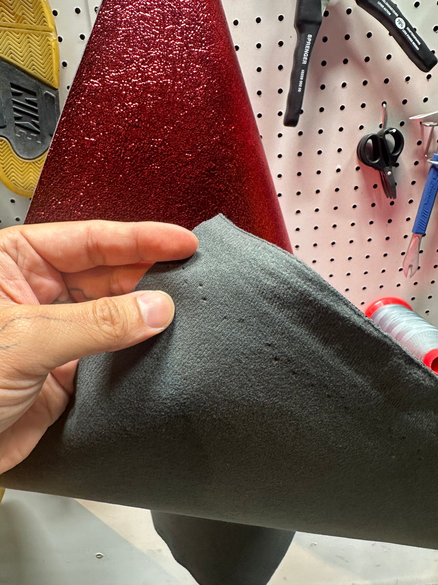 Leather - Metalic Texture Red PU