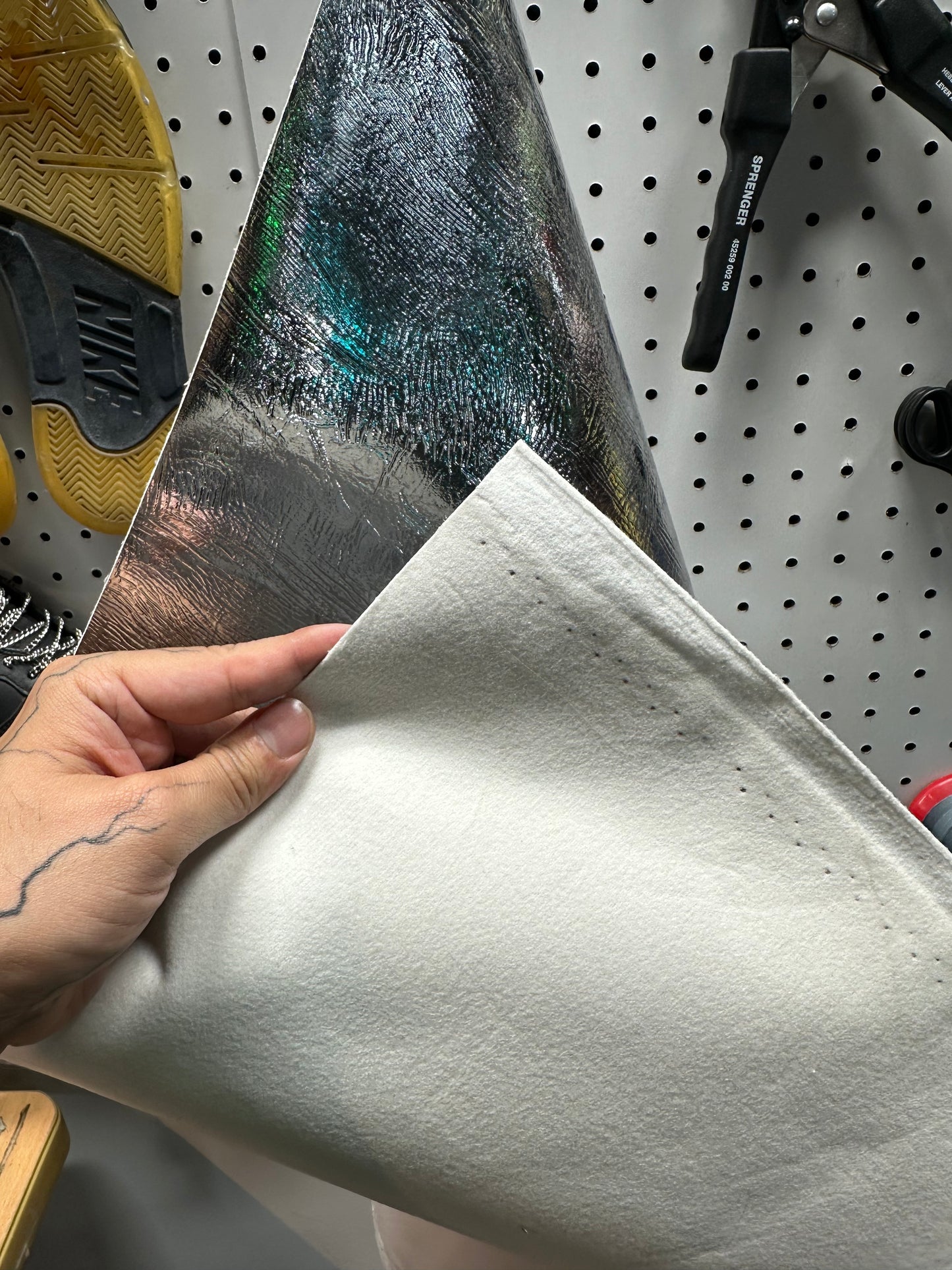 Leather - Metalic Texture Mirror Silver PU