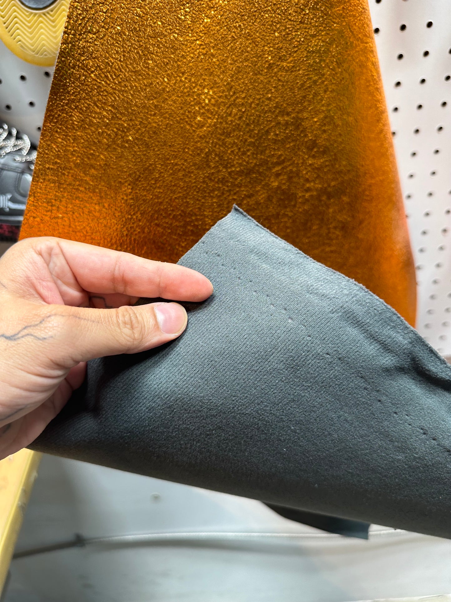 Leather - Metalic Texture Orange PU