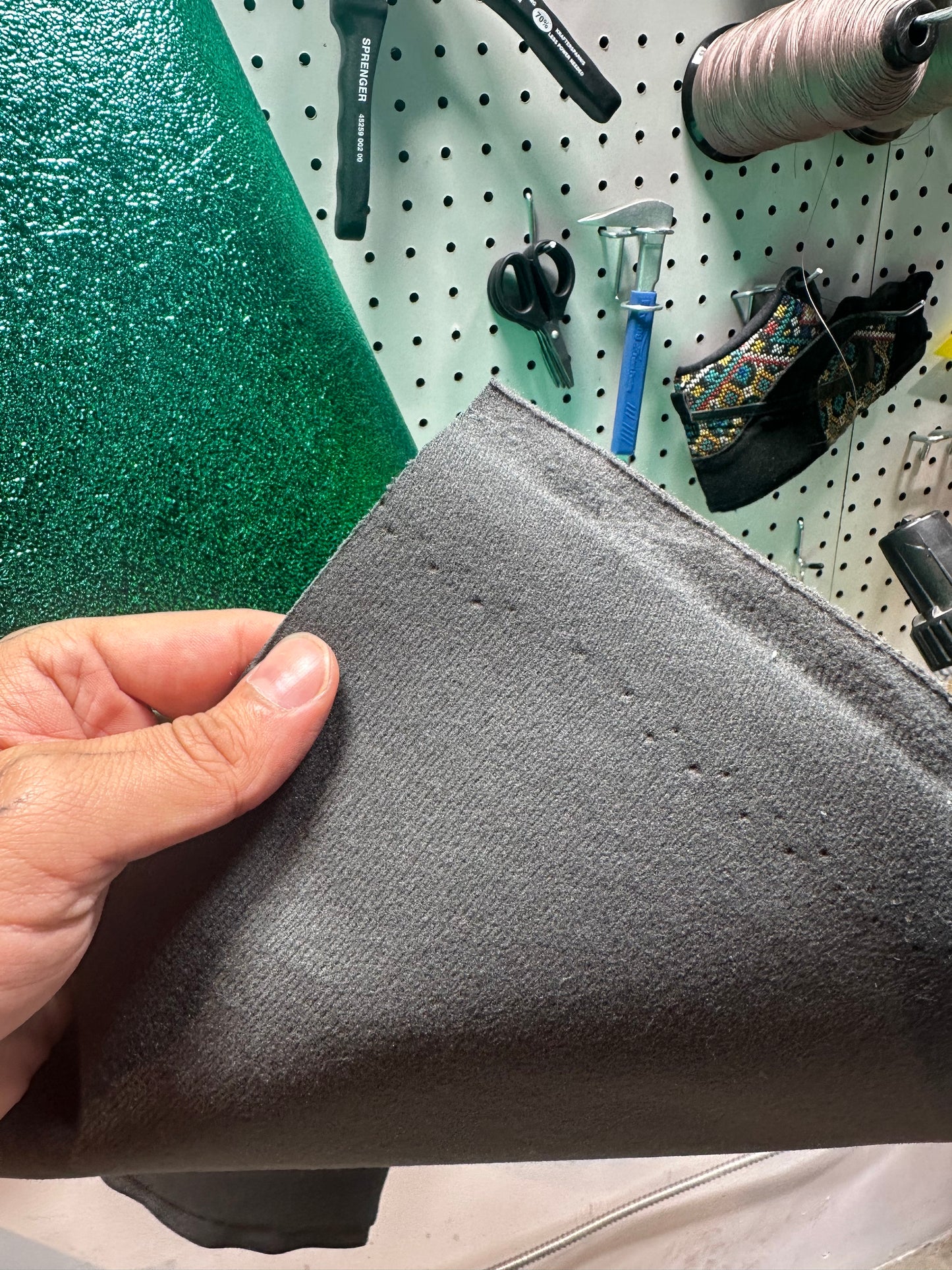 Leather - Metalic Texture Jade Green PU