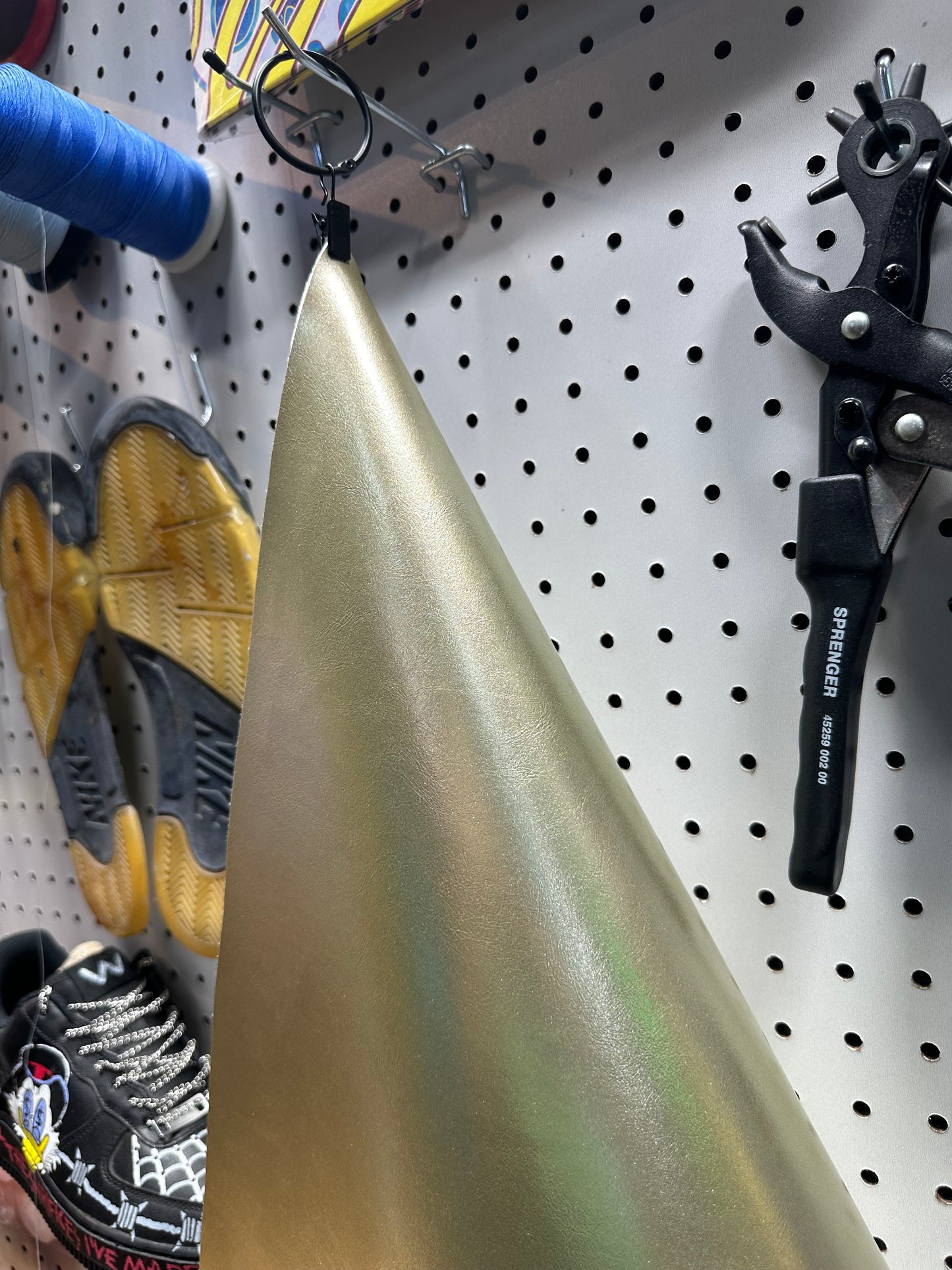 Leather - Metalic Gold Green Smooth PU
