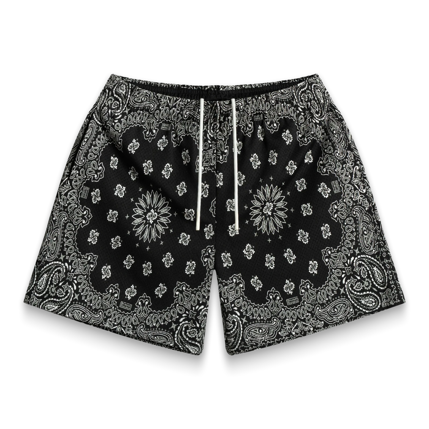 Bravest Black Paisely Shorts