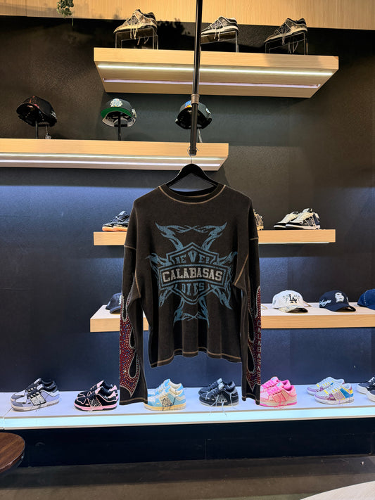 Cozy Calabasas Long sleeve Rhinestone