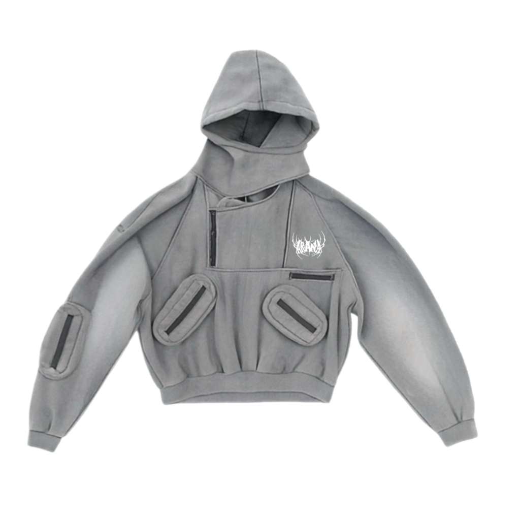 Arana grey Stud Hoodie