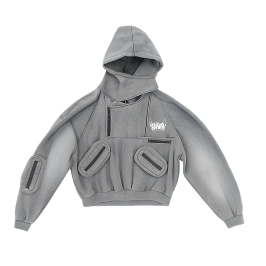 Arana grey Stud Hoodie