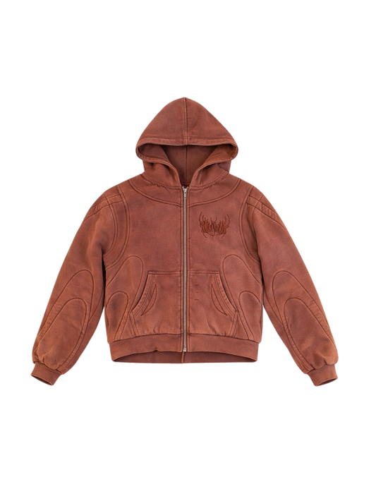 Arana stone wash brown Hoodie