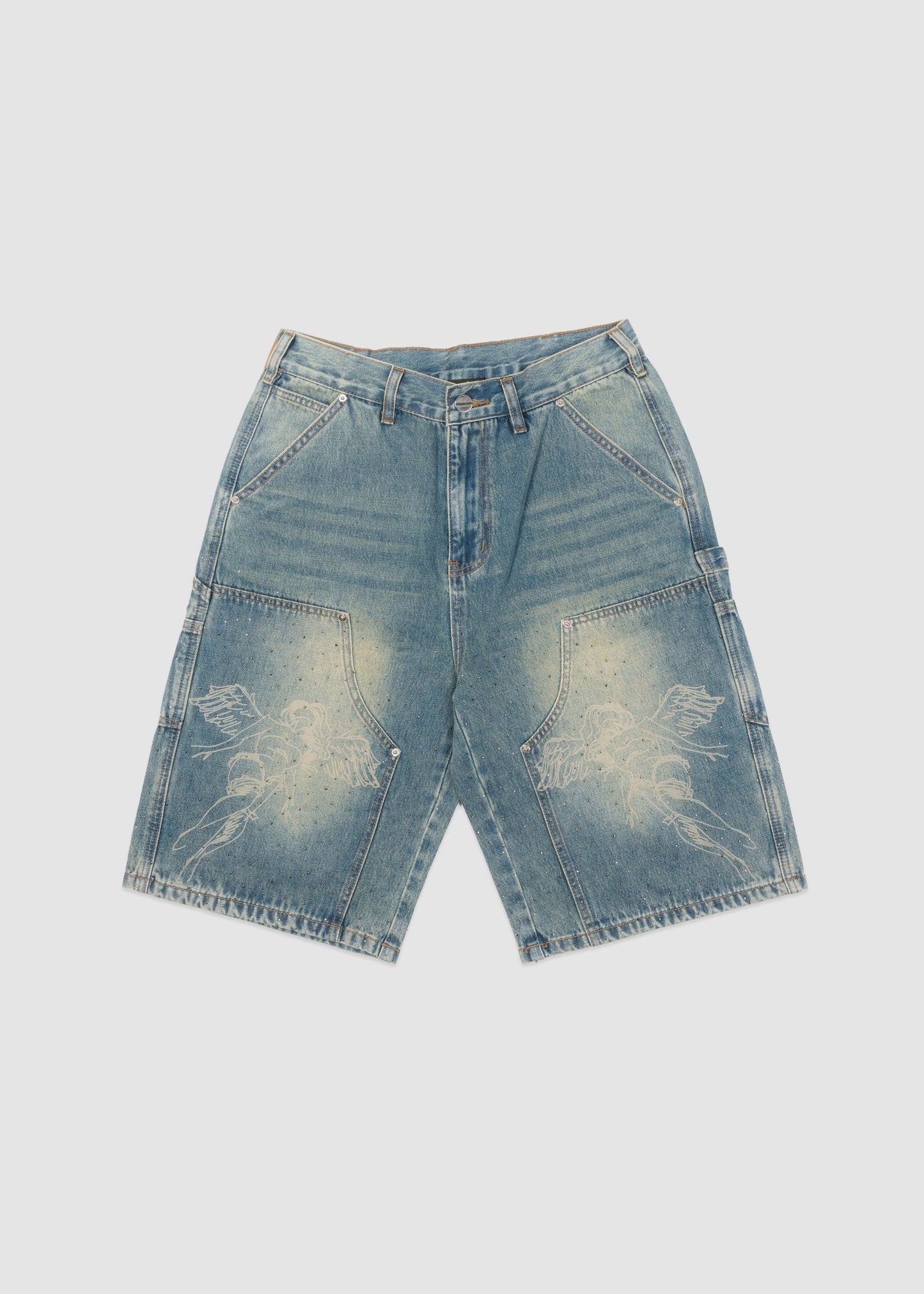 Sworn Rhinestone jeans shorts